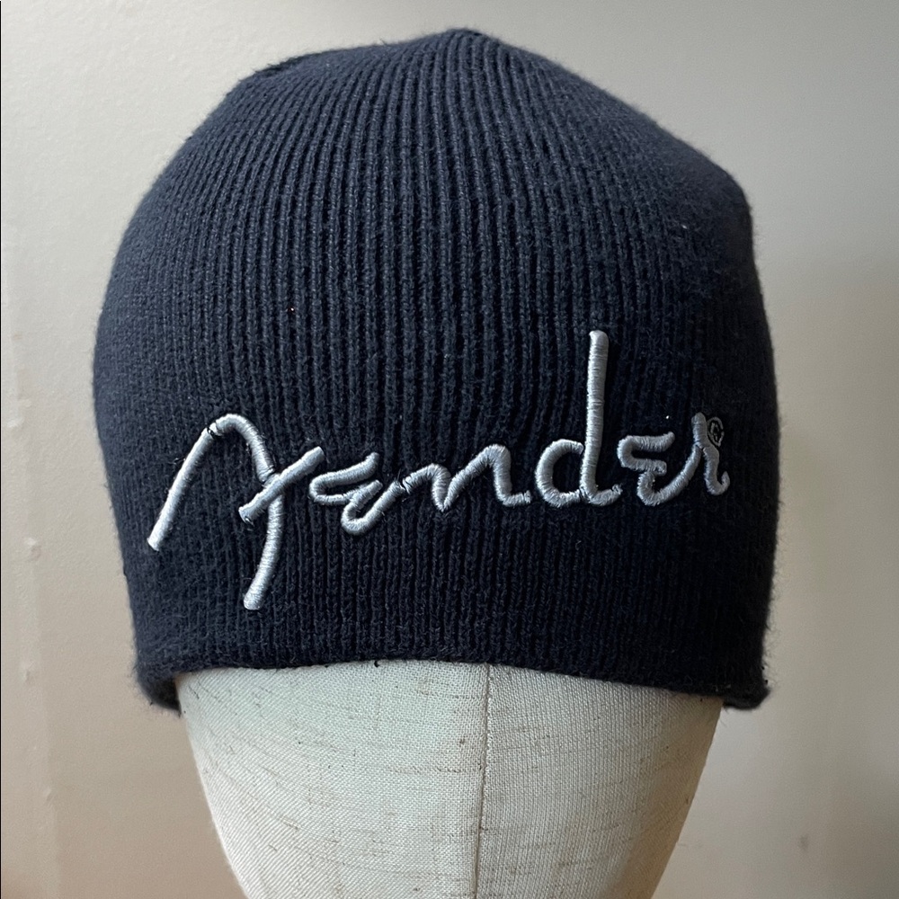 Fender Black Beanie with White Script Logo